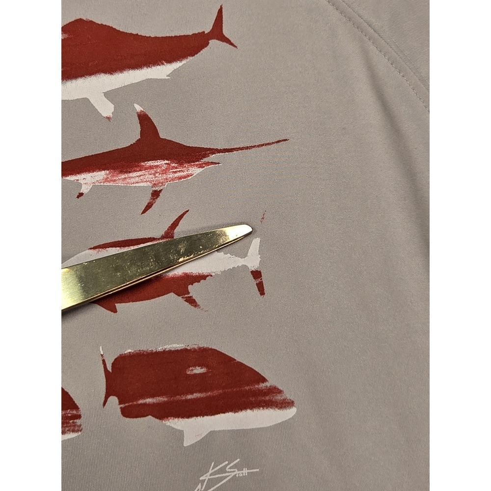 Huk Mens Red White & Blue Patriotic Fish Graphic Long Sleeve Fishing Shirt XXL - Picture 5 of 10